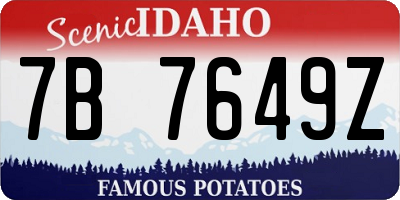 ID license plate 7B7649Z
