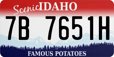ID license plate 7B7651H