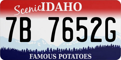 ID license plate 7B7652G