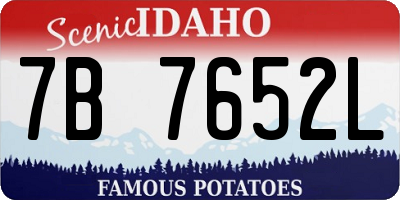 ID license plate 7B7652L