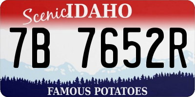 ID license plate 7B7652R