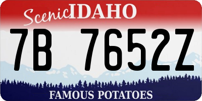 ID license plate 7B7652Z