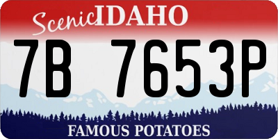 ID license plate 7B7653P