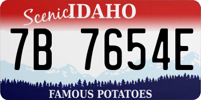 ID license plate 7B7654E