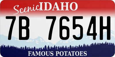 ID license plate 7B7654H