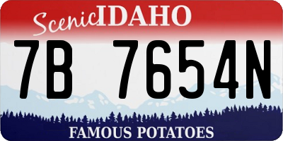 ID license plate 7B7654N