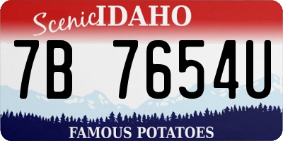 ID license plate 7B7654U