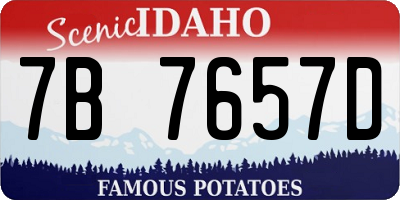 ID license plate 7B7657D