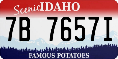 ID license plate 7B7657I