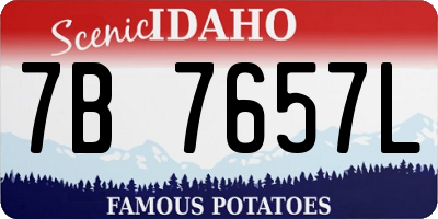 ID license plate 7B7657L