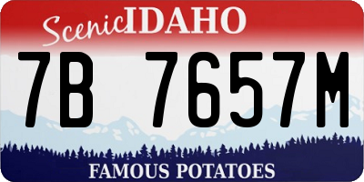 ID license plate 7B7657M