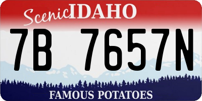 ID license plate 7B7657N