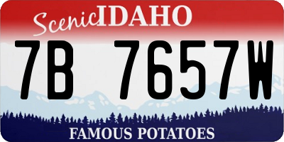 ID license plate 7B7657W