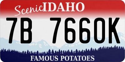 ID license plate 7B7660K