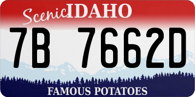ID license plate 7B7662D