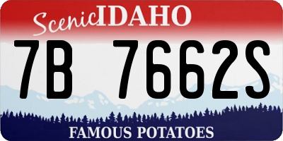 ID license plate 7B7662S