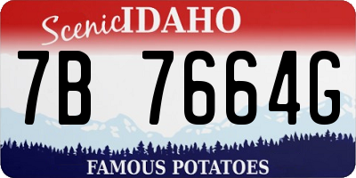 ID license plate 7B7664G
