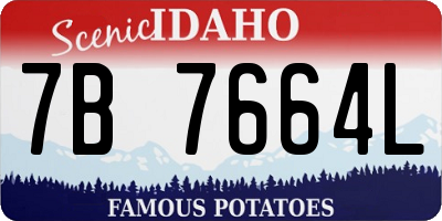 ID license plate 7B7664L