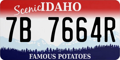 ID license plate 7B7664R