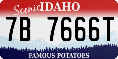 ID license plate 7B7666T