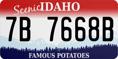 ID license plate 7B7668B