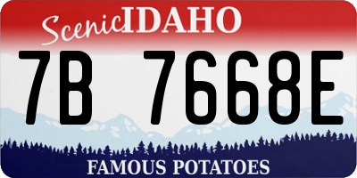 ID license plate 7B7668E