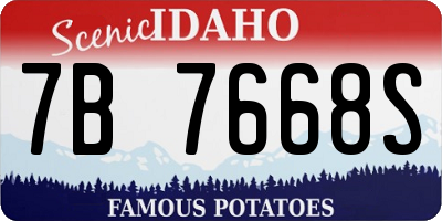 ID license plate 7B7668S