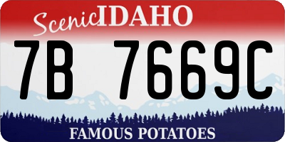 ID license plate 7B7669C