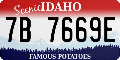 ID license plate 7B7669E