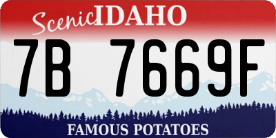 ID license plate 7B7669F