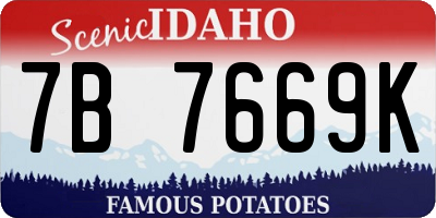 ID license plate 7B7669K