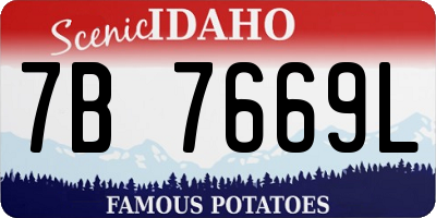ID license plate 7B7669L