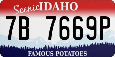 ID license plate 7B7669P