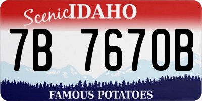 ID license plate 7B7670B