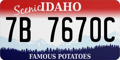 ID license plate 7B7670C