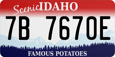 ID license plate 7B7670E