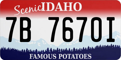 ID license plate 7B7670I