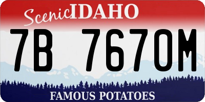 ID license plate 7B7670M