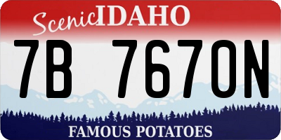 ID license plate 7B7670N
