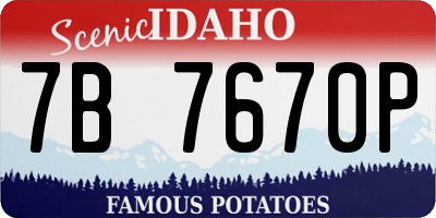 ID license plate 7B7670P