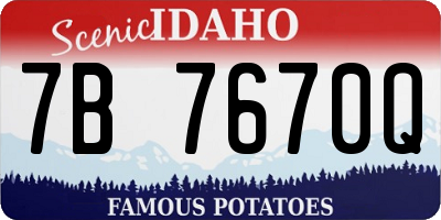 ID license plate 7B7670Q