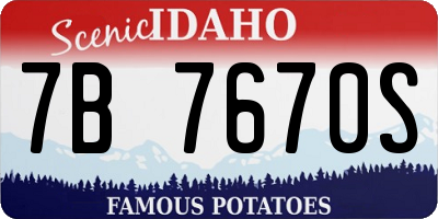 ID license plate 7B7670S