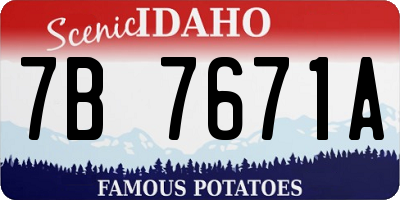 ID license plate 7B7671A