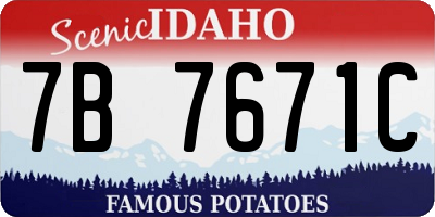 ID license plate 7B7671C