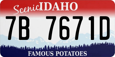 ID license plate 7B7671D