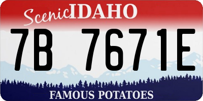 ID license plate 7B7671E