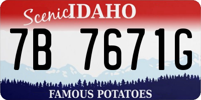 ID license plate 7B7671G