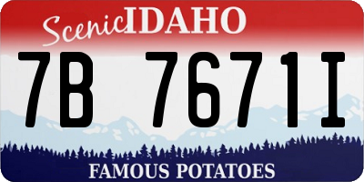 ID license plate 7B7671I