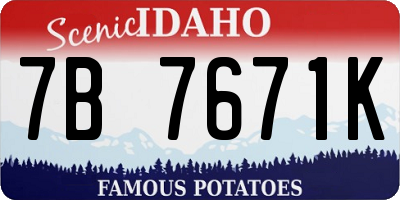 ID license plate 7B7671K