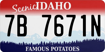 ID license plate 7B7671N